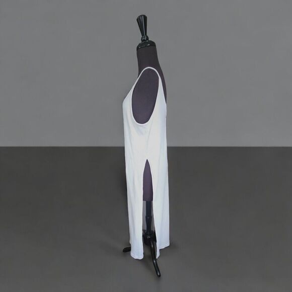 Free People Beach Maxi Bathing Suit Cover Up White Spaghetti Strap Slits med - Picture 2 of 7